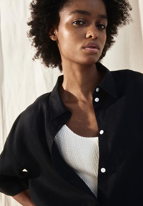 H&M - Linen shirt - black