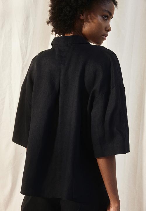 H&M - Linen shirt - black