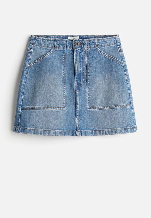 H&M - A-line denim skirt - denim blue