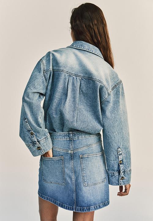 H&M - A-line denim skirt - denim blue
