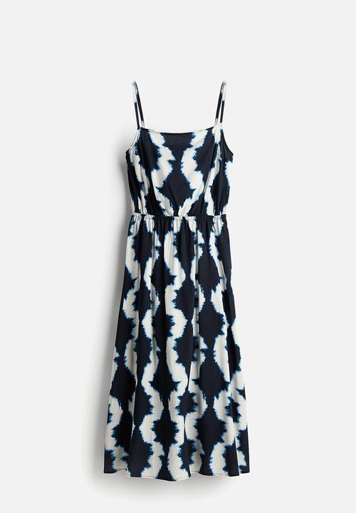 H&M - Strappy viscose dress - navy blue patterned
