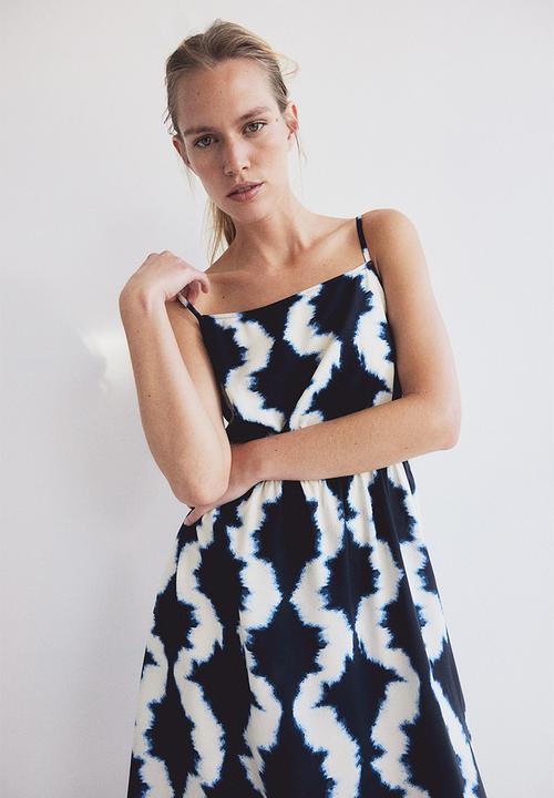 H&M - Strappy viscose dress - navy blue patterned