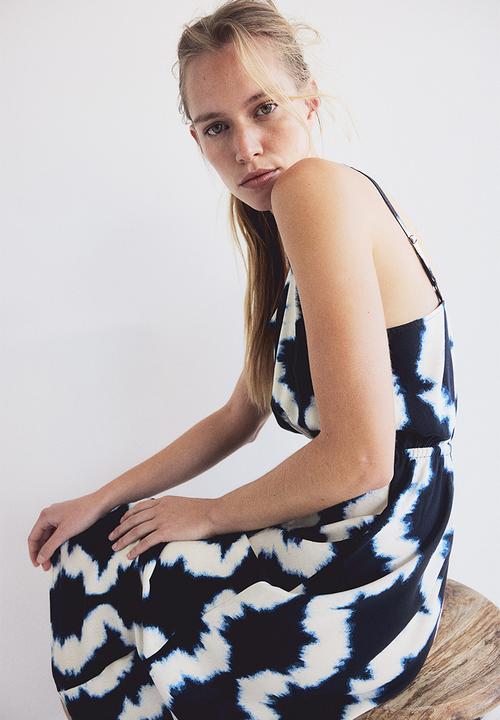 H&M - Strappy viscose dress - navy blue patterned