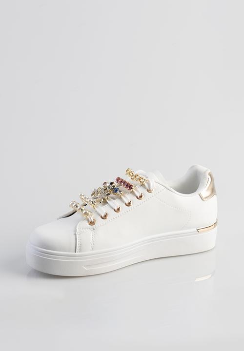 SISSY BOY - Trim sneaker - white & gold
