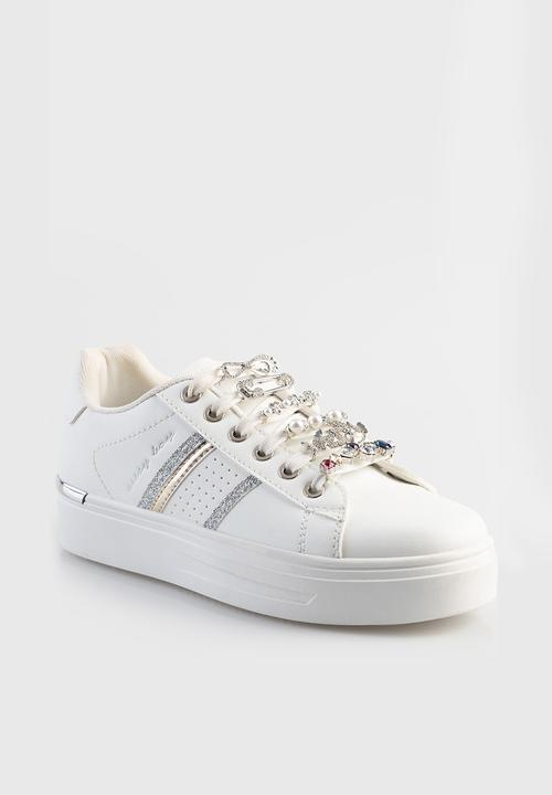 SISSY BOY - Trim sneaker - white & silver