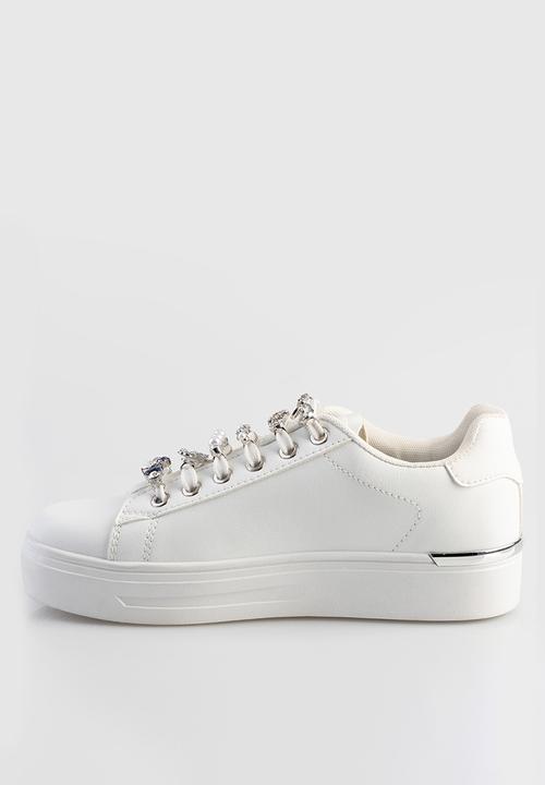 SISSY BOY - Trim sneaker - white & silver