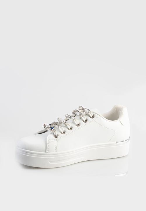 SISSY BOY - Trim sneaker - white & silver