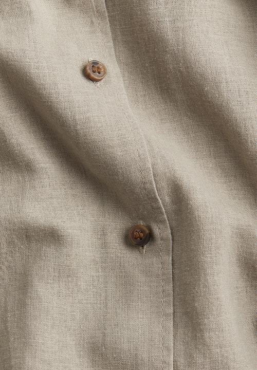 H&M - Linen-blend sleeveless shirt - greige