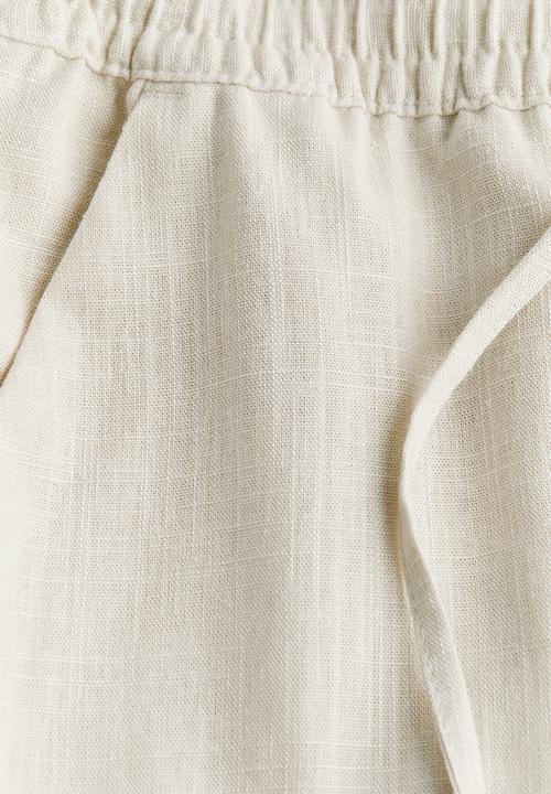 H&M - Linen-blend pull-on shorts - beige