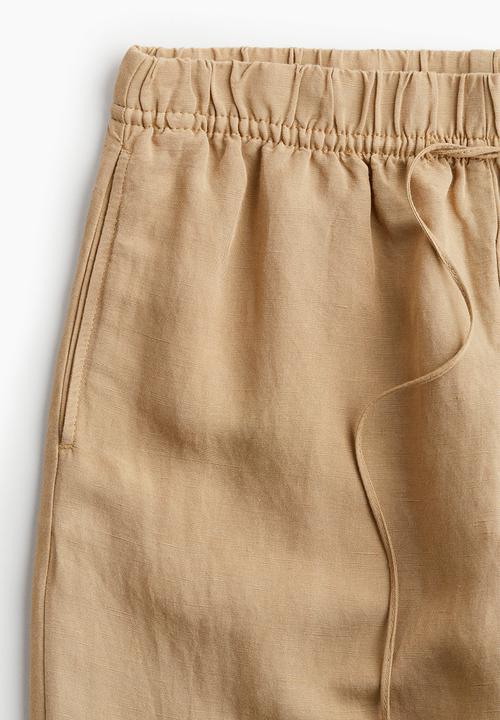 H&M - Linen-blend pull-on trousers - beige
