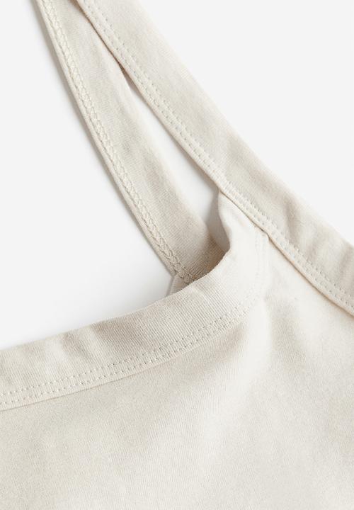 H&M - Cropped strappy top - light beige