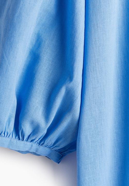H&M - Linen-blend dress - blue