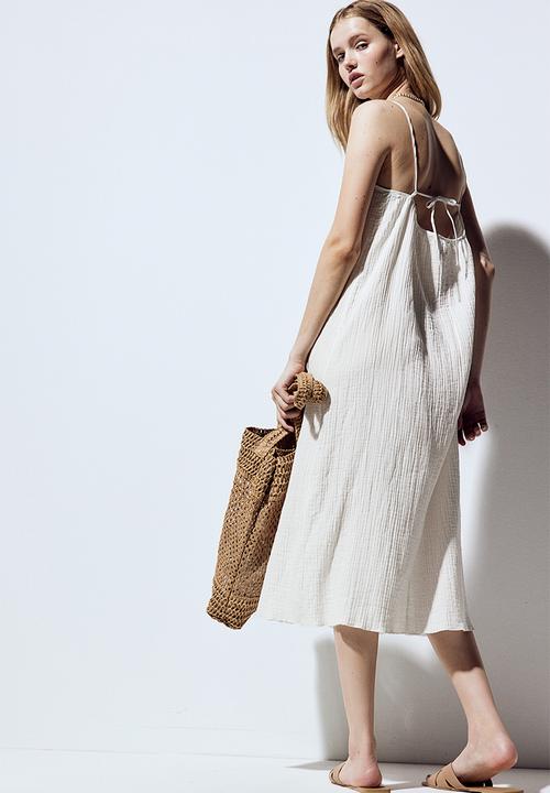 H&M - Tie-detail throw-on dress - cream