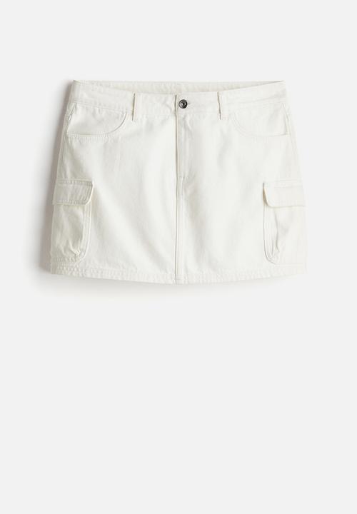 H&M - Twill cargo mini skirt - cream