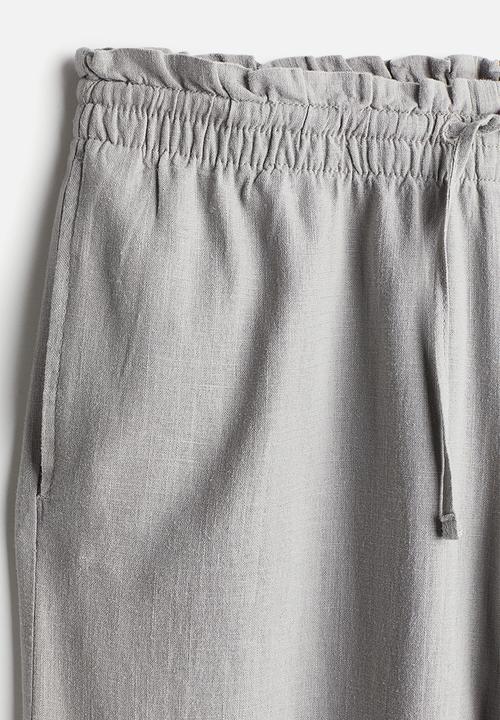 H&M - Linen-blend pull-on trousers - light grey