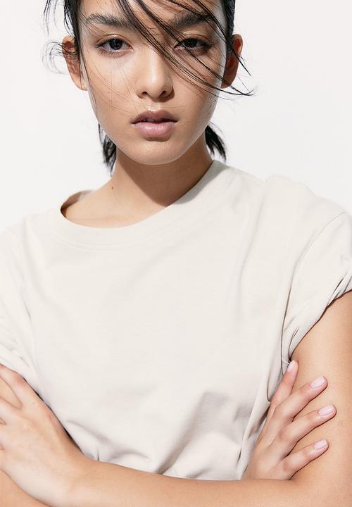 H&M - Oversized t-shirt - light beige