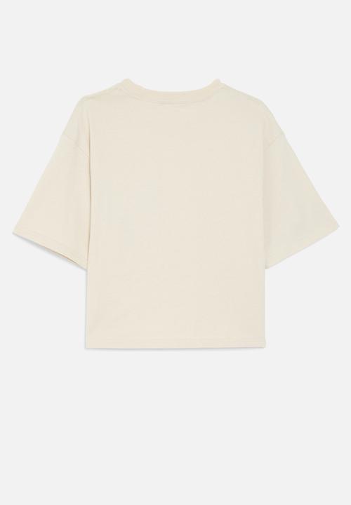 Pop Candy - Zip pocket tee - off white & green