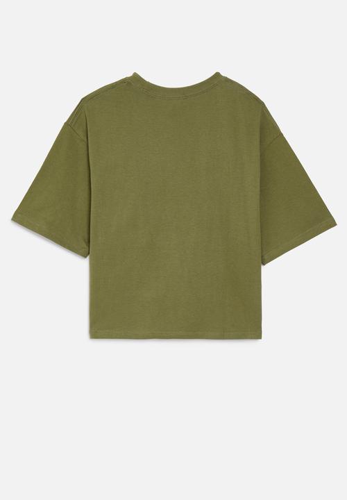 Pop Candy - Zip pocket tee - olive green