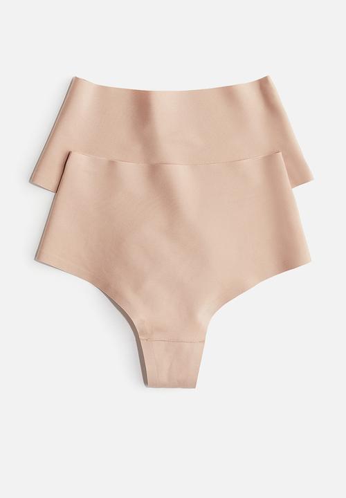 H&M - 2 pack invisible light shape brazilian briefs - beige