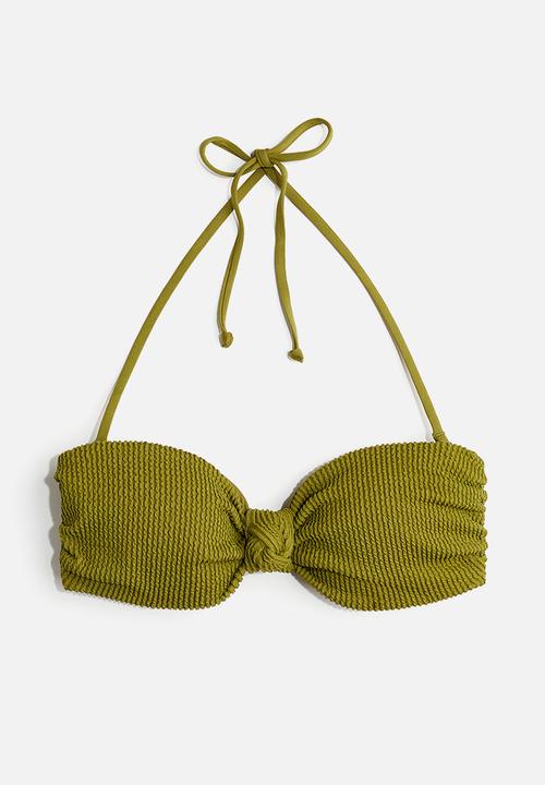 H&M - Padded bandeau bikini top - olive green