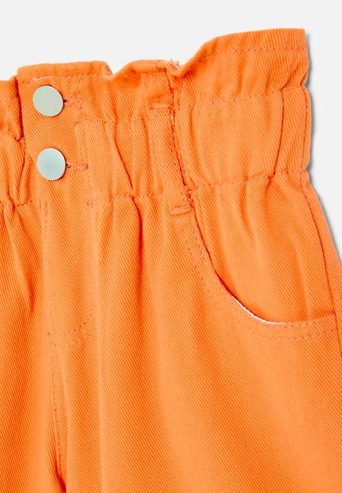 Pop Candy - Paperbag shorts-orange