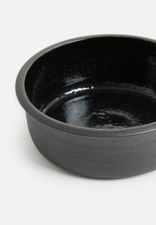 Houndstooth - Pet Ceramic Bowl - black