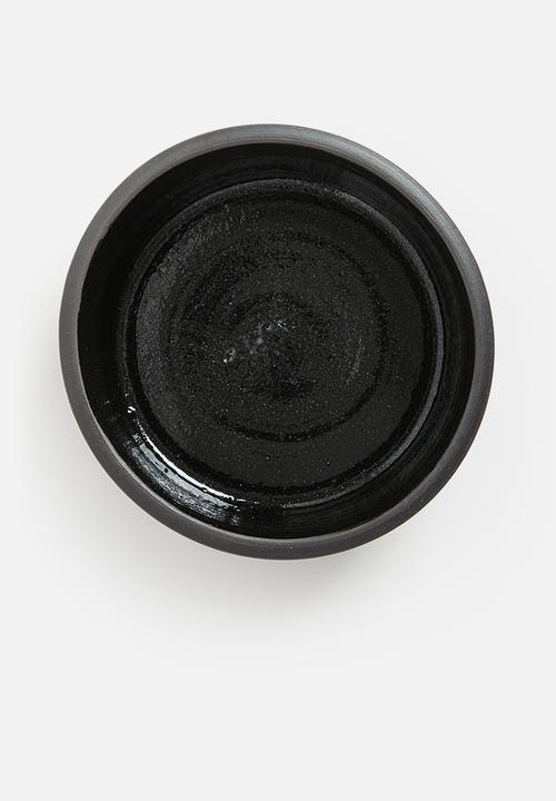 Houndstooth - Pet Ceramic Bowl - black