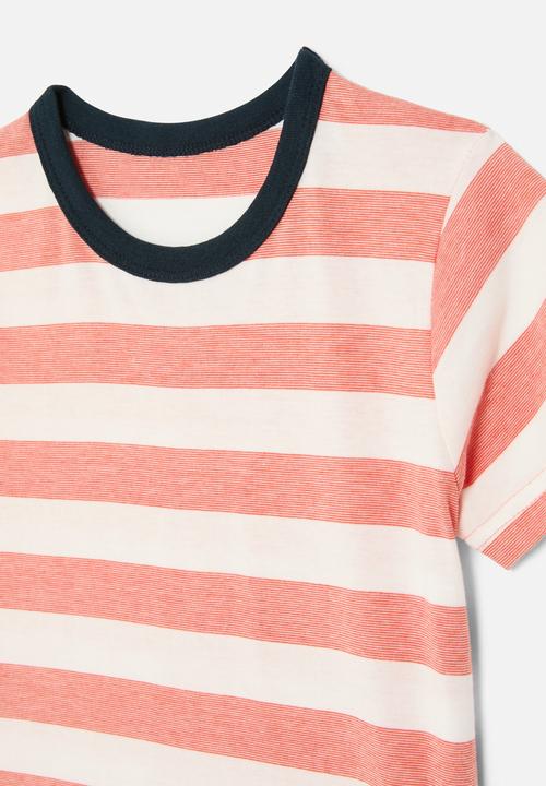 Pop Candy - Striped tee-red & white