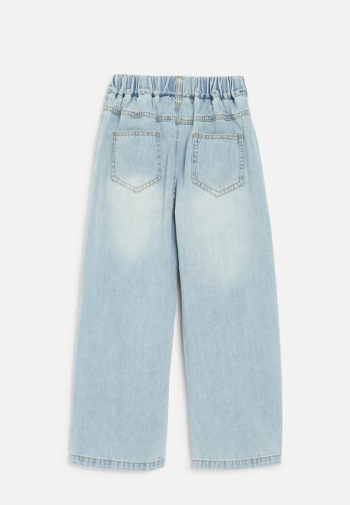 Pop Candy - Wide leg denim jeans-light blue