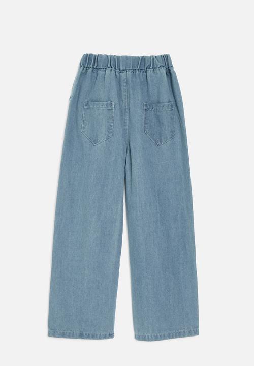 Pop Candy - Elasticated waist jeans-stone wash