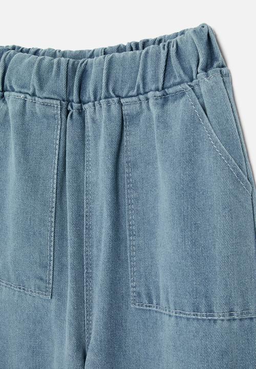 Pop Candy - Elasticated waist jeans-stone wash