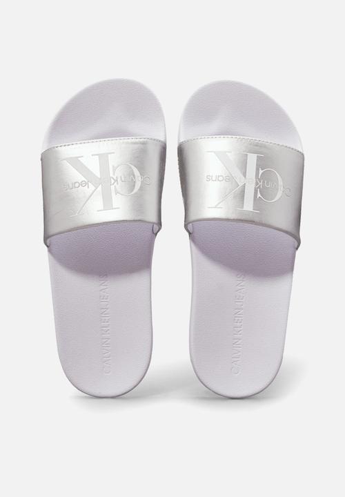 Calvin Klein - Slide pearl - bright white/silver