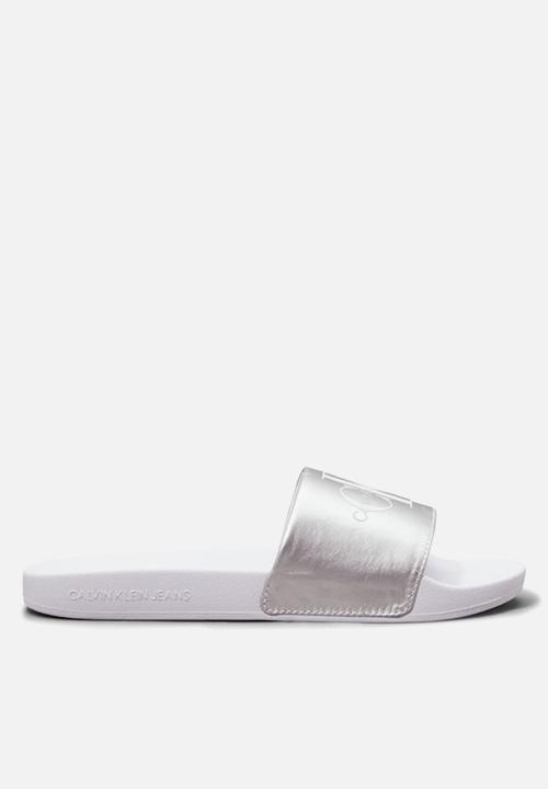 Calvin Klein - Slide pearl - bright white/silver