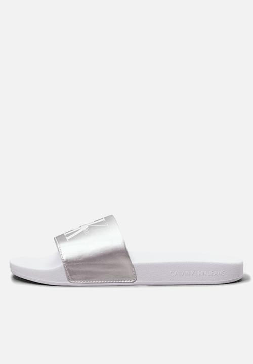 Calvin Klein - Slide pearl - bright white/silver