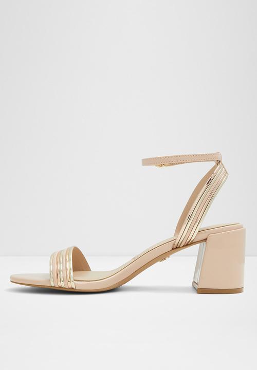 ALDO - Emelda Ankle Strap Block Heel - Bone