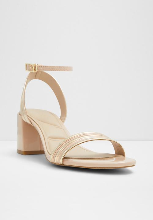 ALDO - Emelda Ankle Strap Block Heel - Bone
