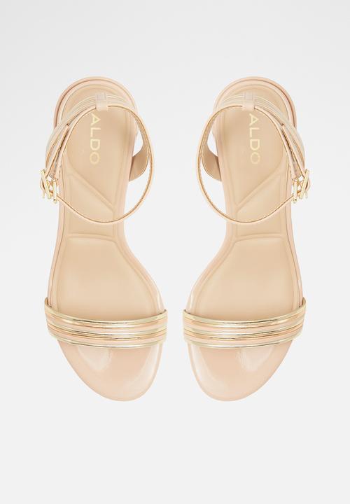 ALDO - Emelda Ankle Strap Block Heel - Bone