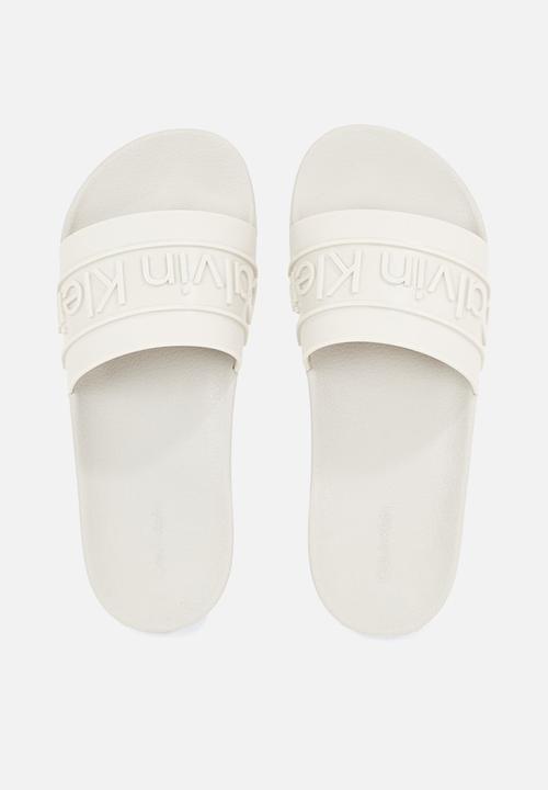 Calvin Klein - Slide saffiano - sand pebble