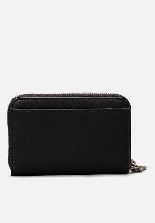 Calvin Klein - Scuplted medium zip around purse - black