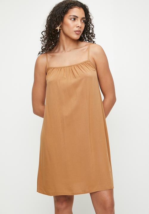Superbalist - Mini Trapeze Dress - Brown