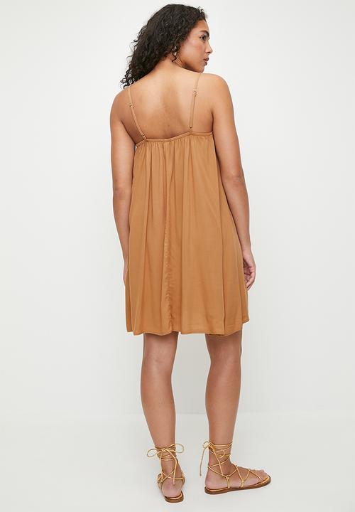 Superbalist - Mini Trapeze Dress - Brown