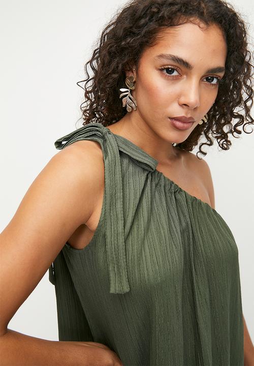 Superbalist - Linen Asym Trapeze Maxi Dress - Green