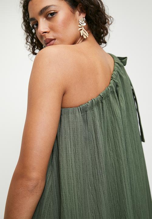 Superbalist - Linen Asym Trapeze Maxi Dress - Green