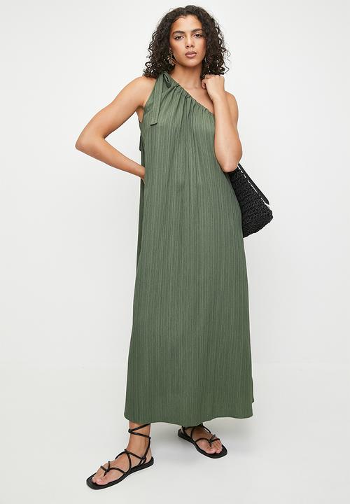 Superbalist - Linen Asym Trapeze Maxi Dress - Green