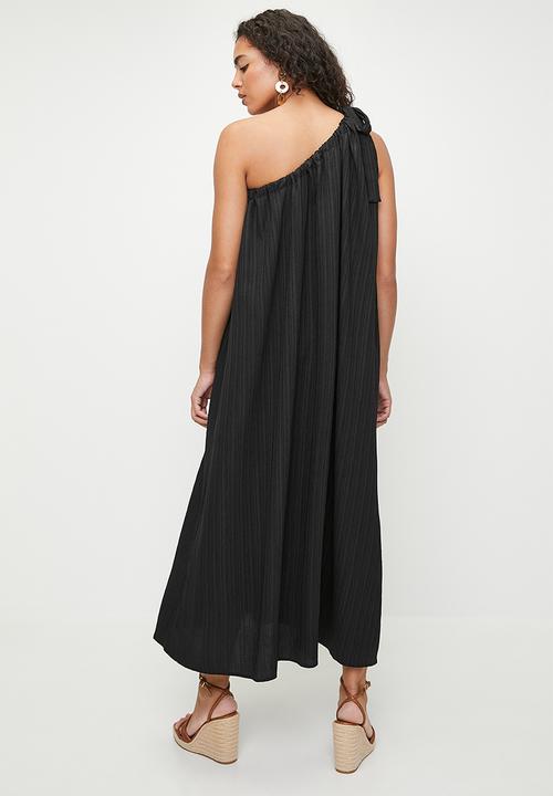 Superbalist - Linen Asym Trapeze Maxi Dress - Black