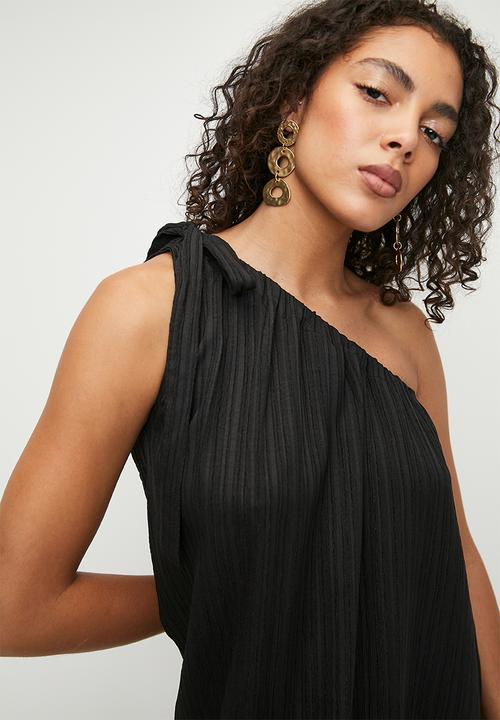Superbalist - Linen Asym Trapeze Maxi Dress - Black