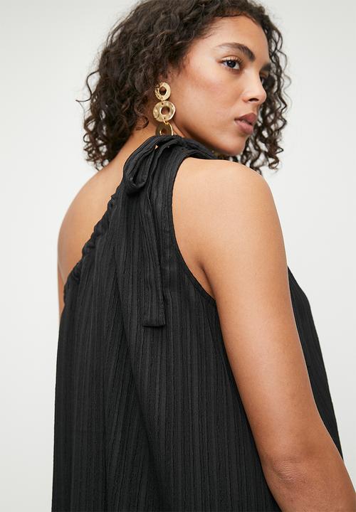 Superbalist - Linen Asym Trapeze Maxi Dress - Black