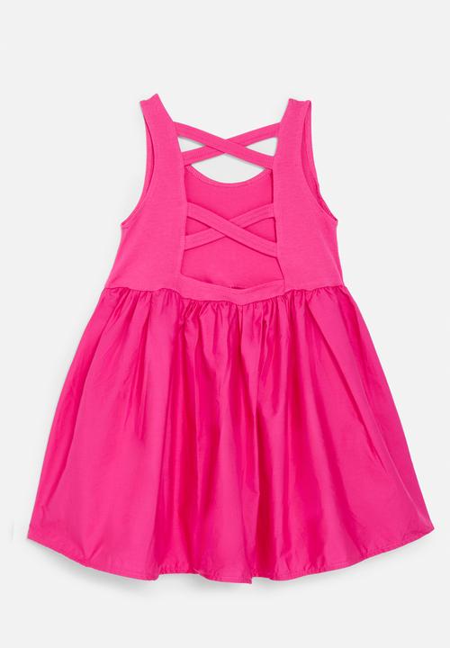 Pop Candy - Combo fit & flare dress - pink