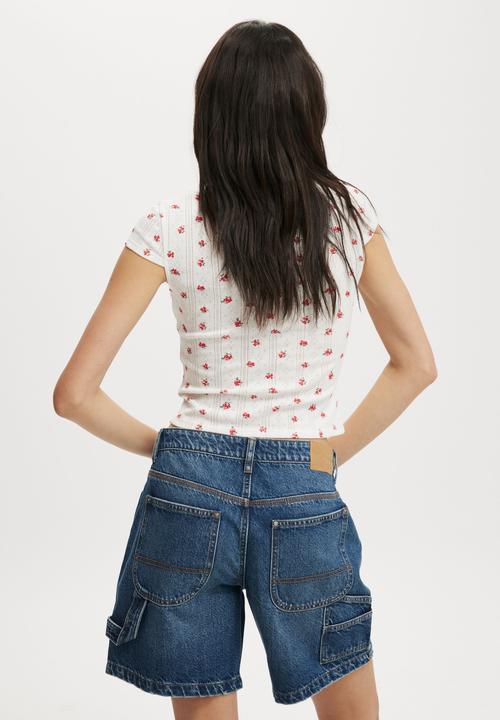 Cotton On - Relaxed Denim Short - Lunar Blue/Carpenter