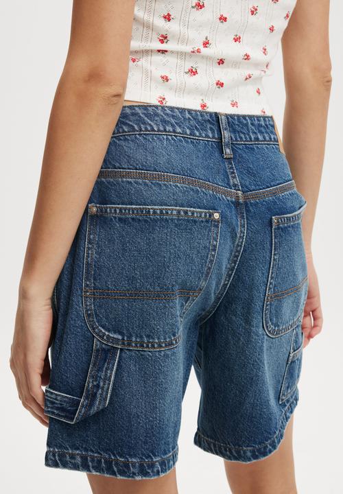 Cotton On - Relaxed Denim Short - Lunar Blue/Carpenter